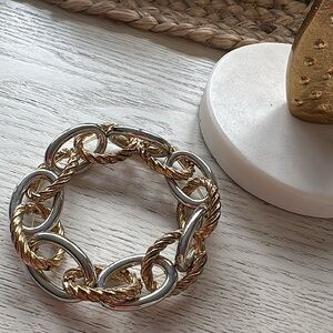 MIX METAL STRETCHY CHAIN LINK BRACELET